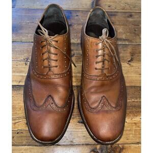 Cole Haan Men’s 8.5 M Williams Wingtip Oxford Shoes Tan Leather Dress C12210